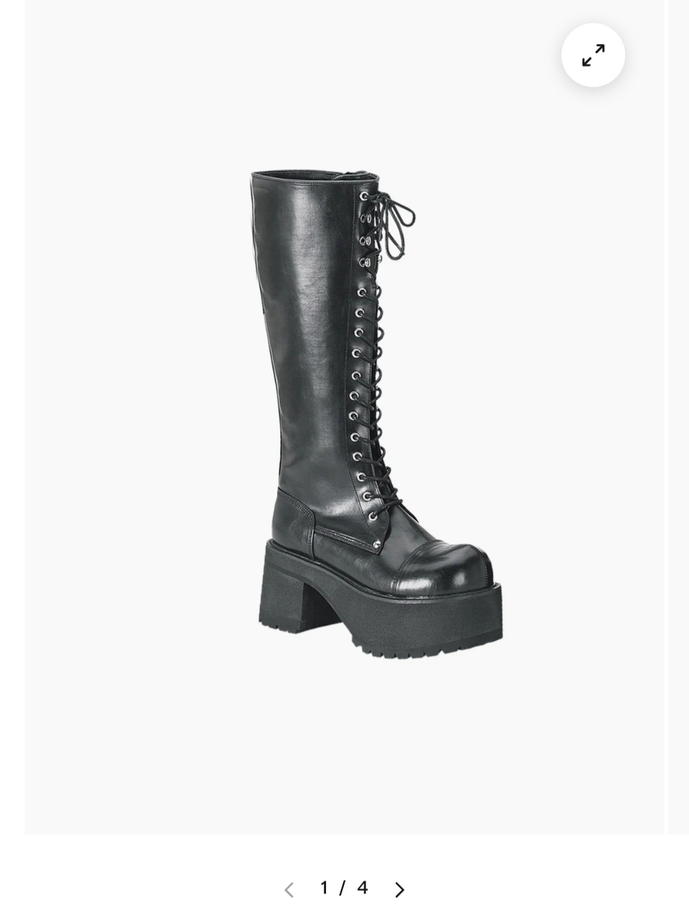 Ranger 302 Demonia Black Lace-Up Platform Knee-High Boots